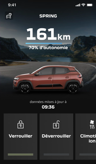 Startbildschirm My Dacia App